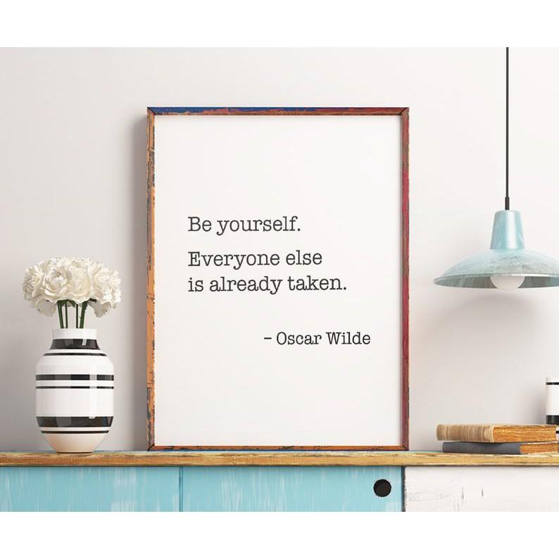 Tranh in cao cấp | Typography-Oscar Wilde Quote, Motivational Print 41 , tranh canvas giá rẻ