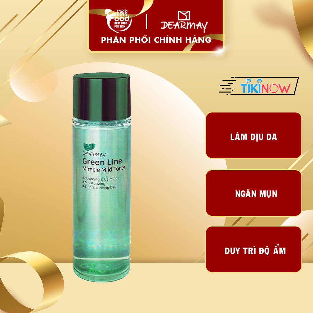 Nước Hoa Hồng Cân Bằng, Làm Dịu Da Chiết Xuất Thiên Nhiên Dearmay Green Line Miracle Mild Toner 150ml