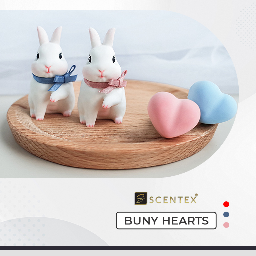 Nước hoa xe hơi cao cấp Scentex Buny Hearts 100% Organic, được làm từ chất liệu đá Aroma Stone đặc biệt, dễ dàng thẩm thấu và khuếch tán mùi hương theo cửa gió điều hòa, khử mùi, diệt khuẩn hiệt quả - Hàng Chính Hãng