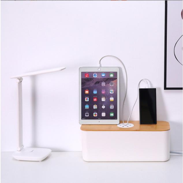 Hộp đựng ổ cắm điện bảo vệ an toàn chống bụi bẩn tiện lợi từ nhựa ABS và gỗ.