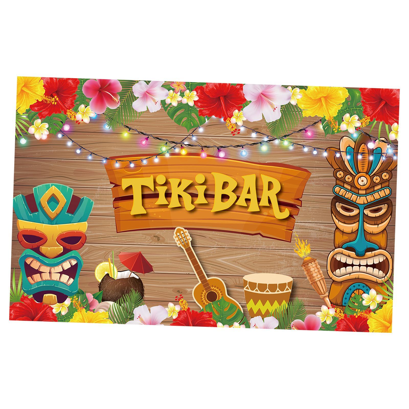 Soft Fabric Luau Backdrop Tiki Aloha Party Photography Background Tropical Banner Baby Shower Decor Photobooth Studio