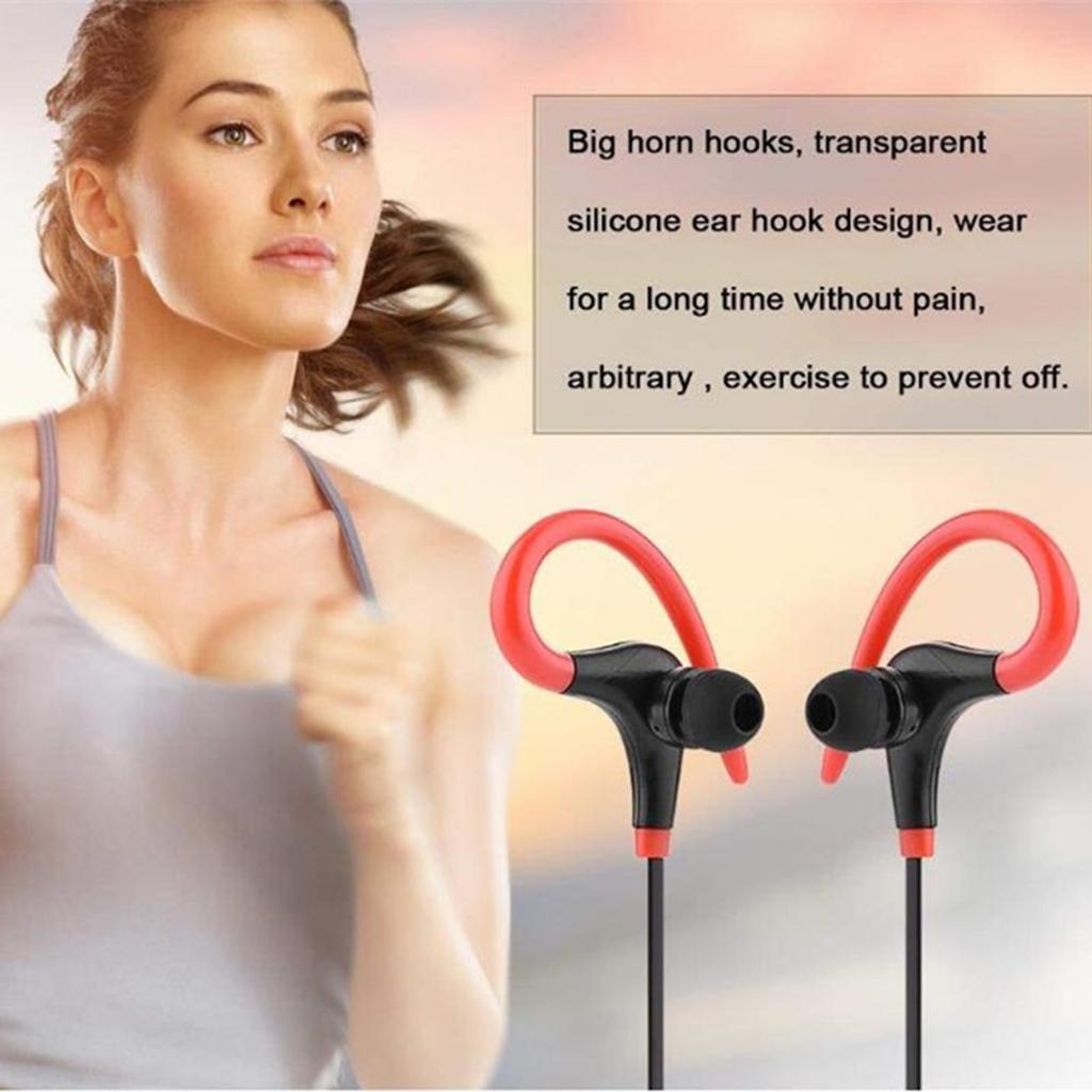 Bluetooth Earphones Sports Headset Earbuds with Noise Cancelling Black