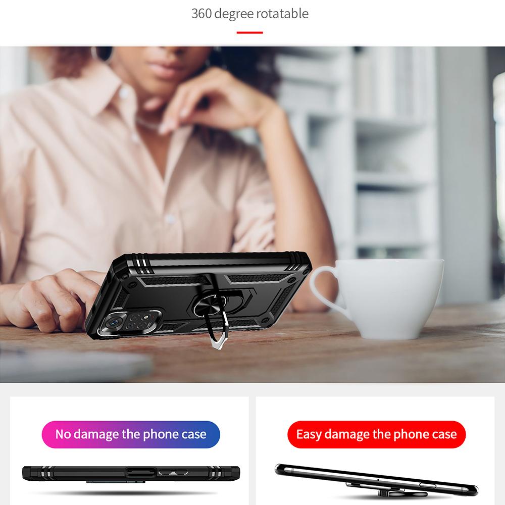 Ốp lưng cho Xiaomi Redmi Note 11 11S 4G chống sốc 2 lớp kèm nhẫn iring làm giá đỡ