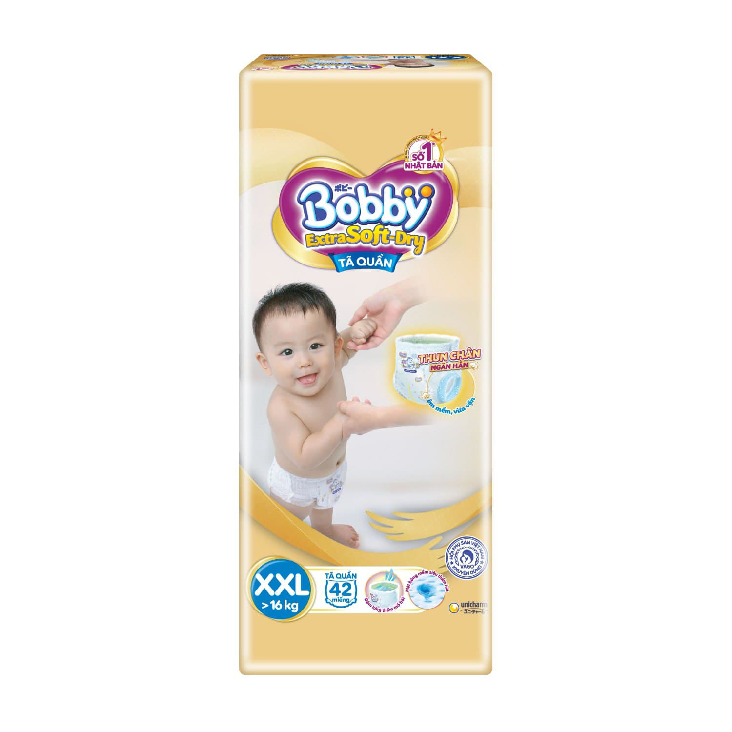 Tã quần em bé Bobby Extra Soft Dry size XXL (Gói 42 miếng)