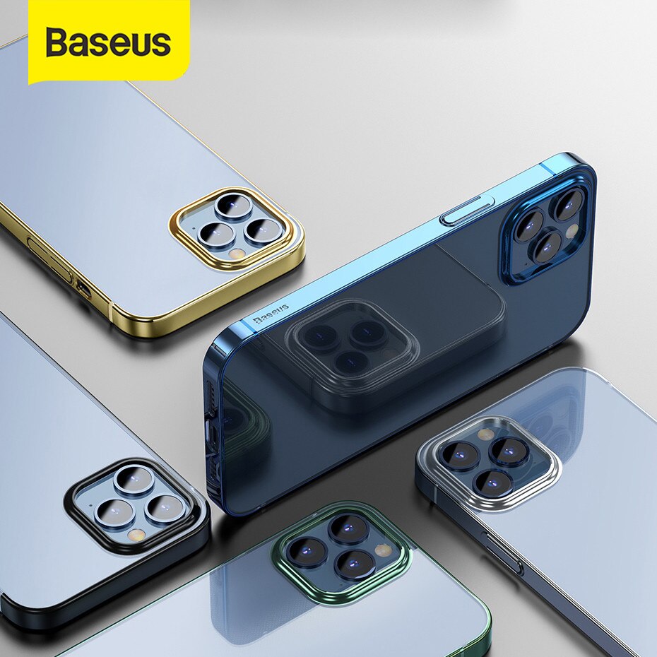 Ốp lưng viền màu mạ crom cho iPhone 12 / iPhone 12 Pro Hiệu Baseus mỏng 0.6mm, chống va đập, gờ bảo vệ Camera, Mạ Crom sang trọng - hàng nhập khẩu