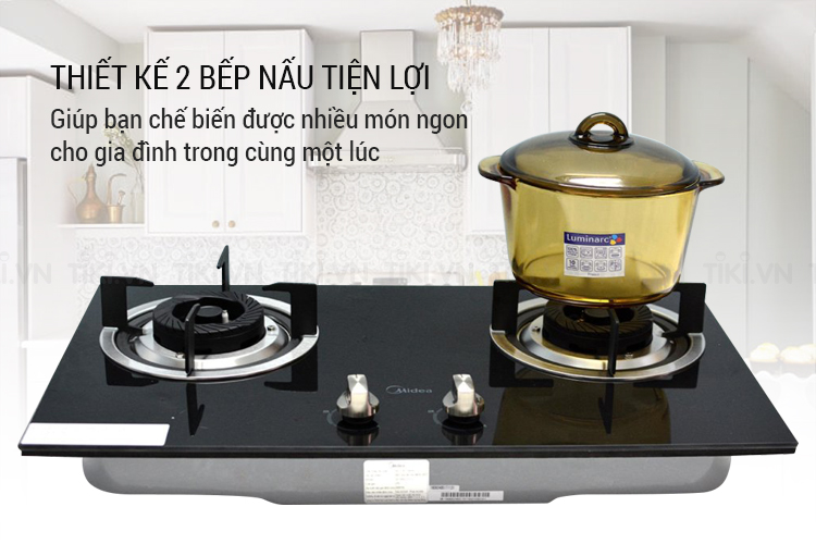 Bếp Ga Âm Midea MQ7211-G - Đen - Hàng chính hãng