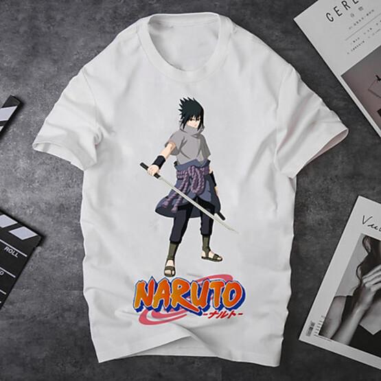 Áo thun Nam Nữ Không cổ NARUTO UCHIHA SASUKE  MSOP-11 mẫu mới cực đẹp, có size bé cho trẻ em / áo thun Anime Manga Unisex Nam Nữ, áo phông thiết kế cổ tròn basic cộc tay thoáng mát