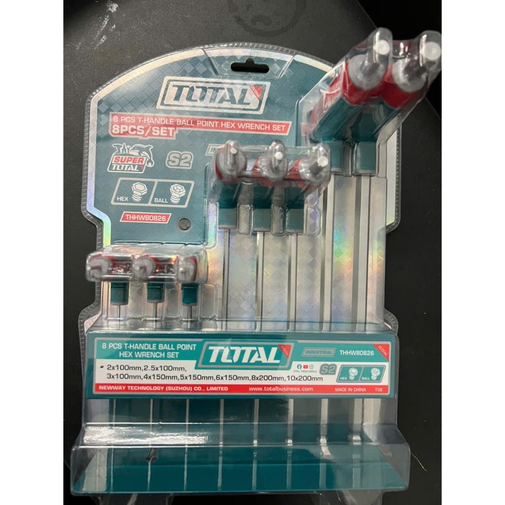 BỘ 8 CHÌA VẶN LỤC GIÁC TRÒN TAY CẦM T TOTAL THHW80826 - HÀNG CHÍNH HÃNG