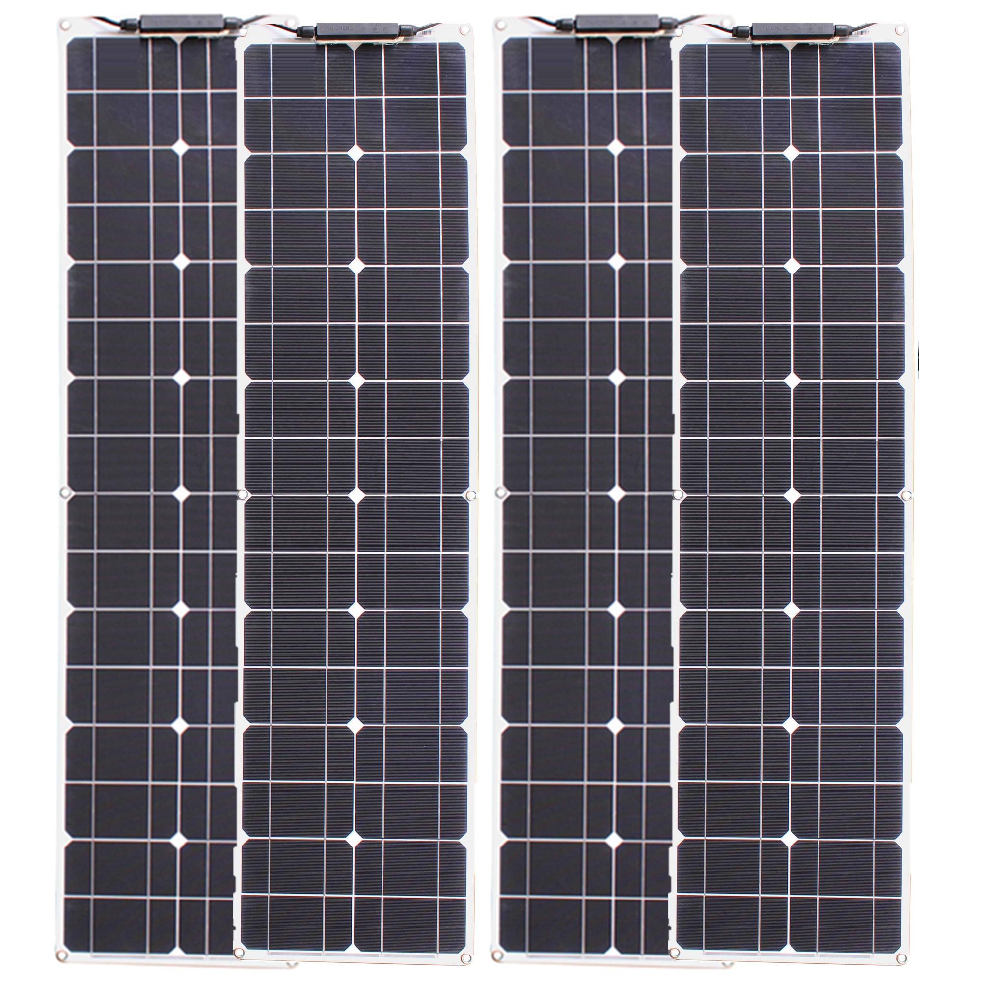 50 watt Bảng điều khiển năng lượng mặt trời linh hoạt 150w 200w Tấm năng lượng mặt trời đơn tinh thể hẹp không thấm nước 12v 24v cho cắm trại / xe hơi / máy phát điện Màu sắc: Bảng điều khiển năng lượng mặt trời 200W