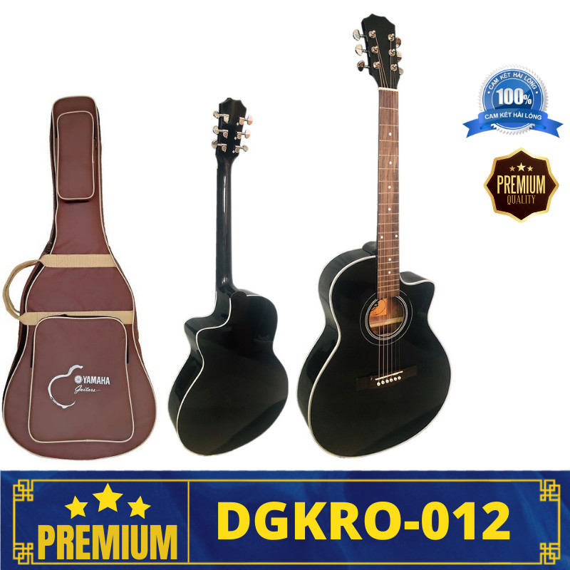 Đàn guitar acoustic DGKRO-012 dáng A khuyết màu đẹp âm thanh tốt có ty chống cong cần dành cho bạn mới tập