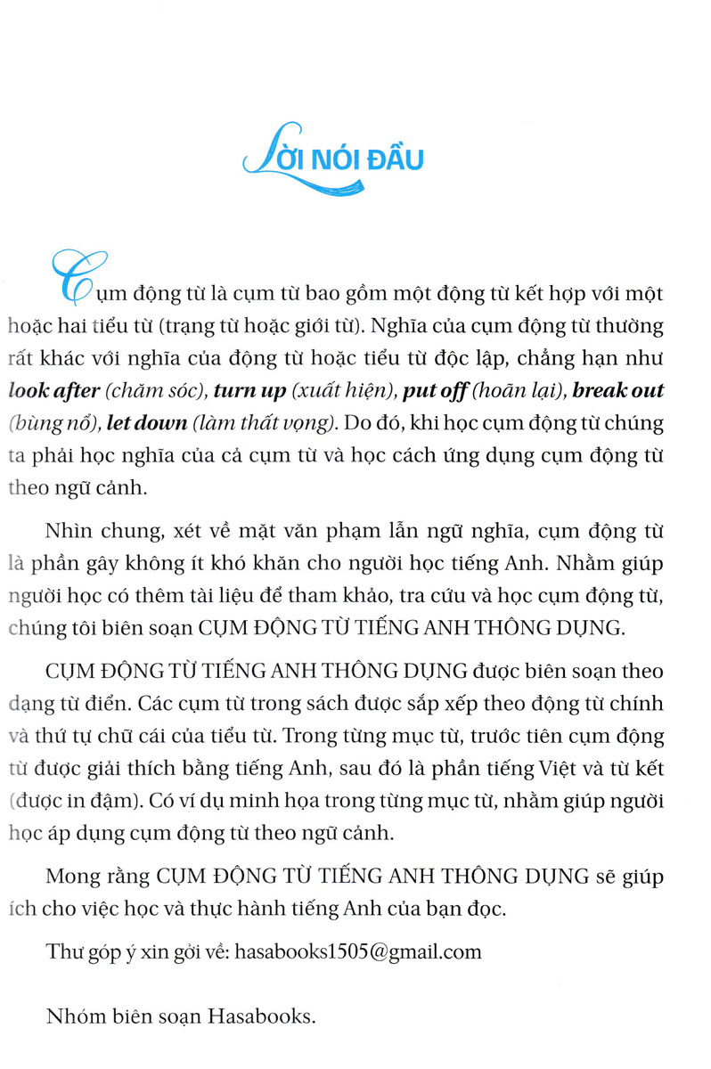 Cụm Động Từ Tiếng Anh Thông Dụng - Common English Phrasal Verbs - HASA