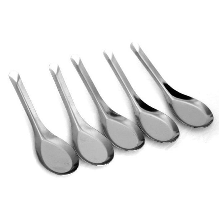 COMBO 2 Thìa ăn cơm Thìa ăn phở Thìa ăn súp inox cao cấp Chi An - Màu trắng bạc 15.5 cm
