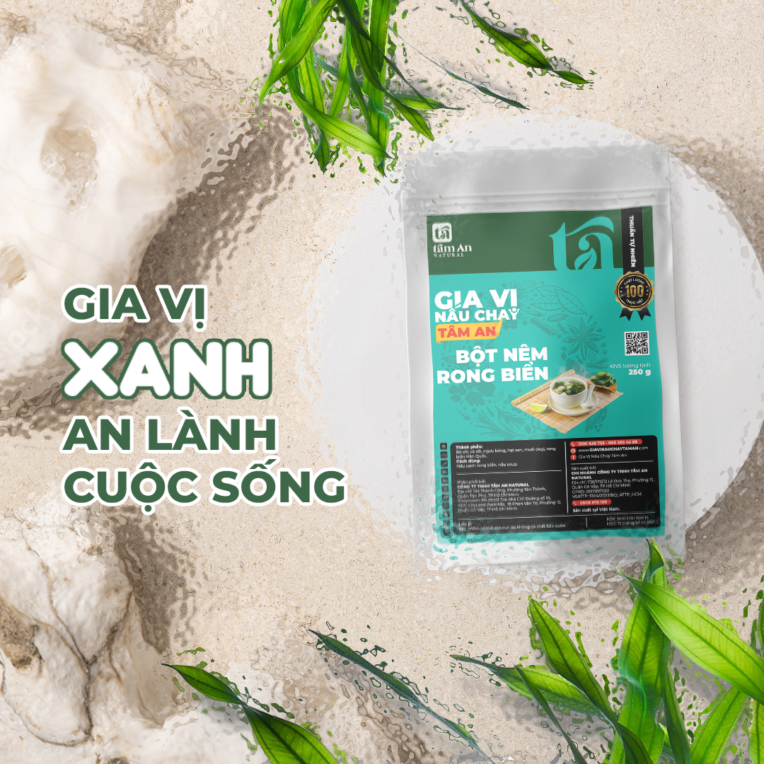 BỘT NÊM RONG BIỂN, GIA VỊ DÀNH CHO NGƯỜI ĂN CHAY (250g)