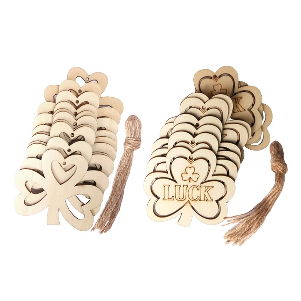 20x Hollow Wood   Slice Pieces Hanging Pendant DIY Party Home Ornaments