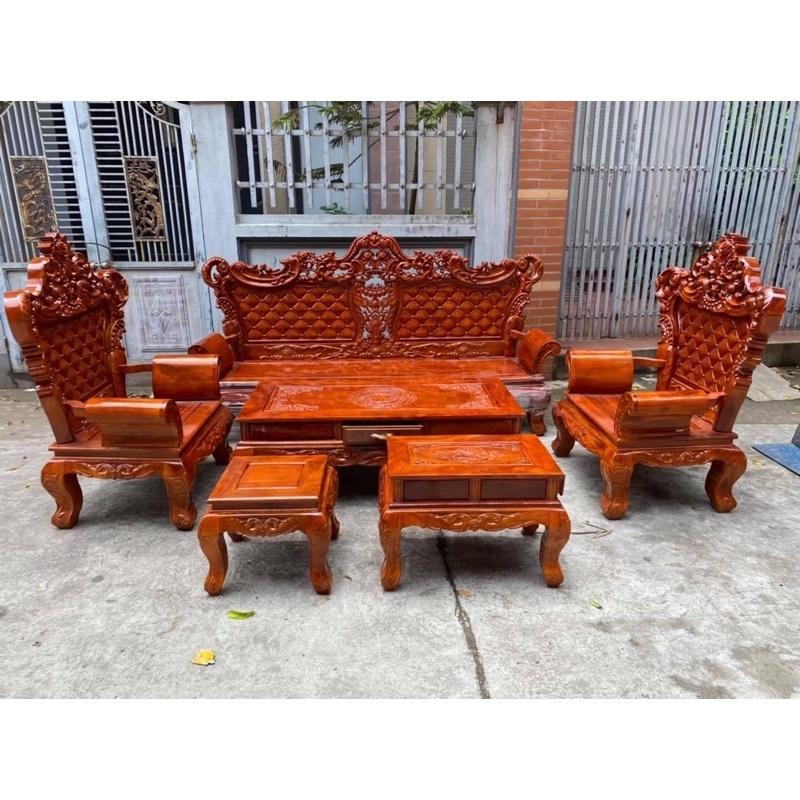 Bộ bàn ghế hoàng gia chất liệu gỗ xà cừ