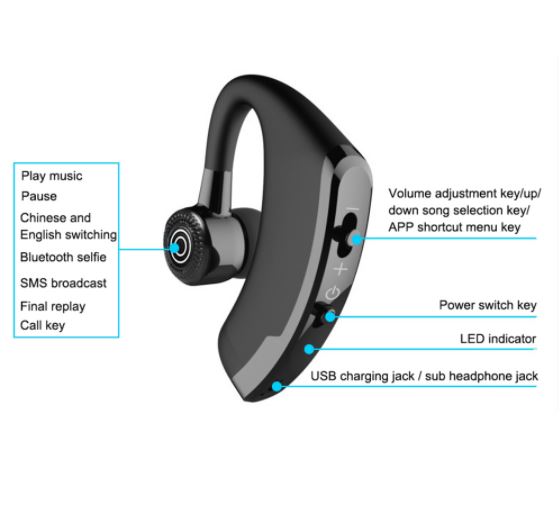 Tai Nghe Không Dây V9 Bluetooth 4.1 Phong Cách Sang Trọng Tích Hợp Micro Tiện Dụng- Hàng Chính Hãng