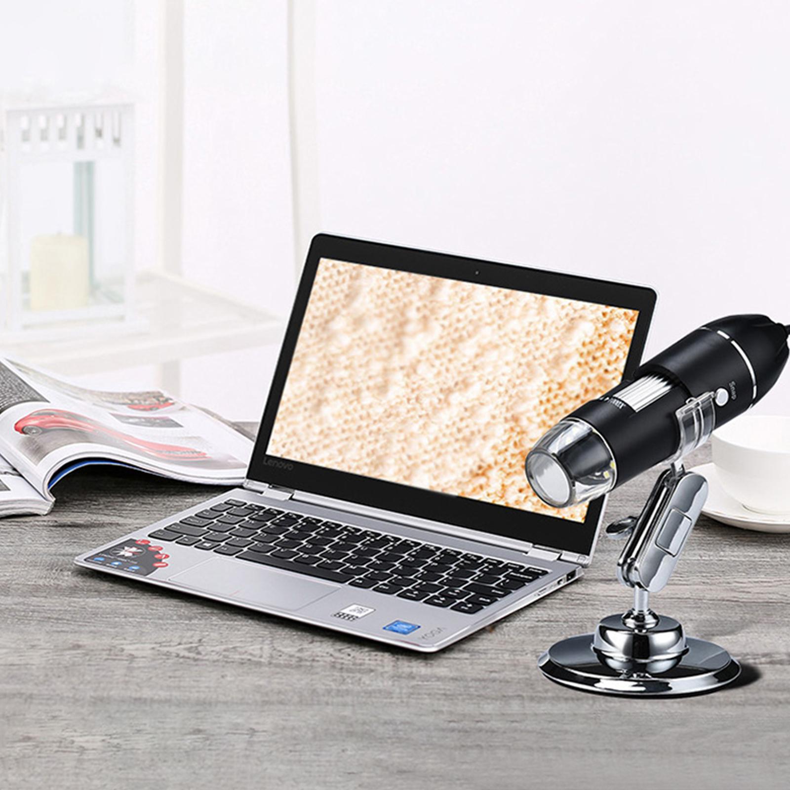 Kính Hiển Vi Kỹ Thuật Số Usb 1600X Cầm Tay Ở Chế Độ Xem Công Nghiệp Với Kính Lúp 8 Đèn Led Trắng