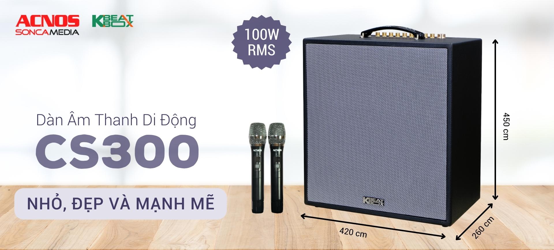 [HÀNG CHÍNH HÃNG] Dàn karaoke di động xách tay ACNOS CS300