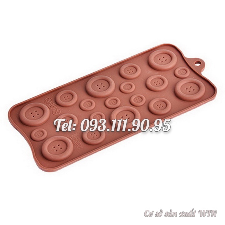 Khuôn silicon làm rau câu, socola, kẹo dẻo hình nút áo – Mã số 1114