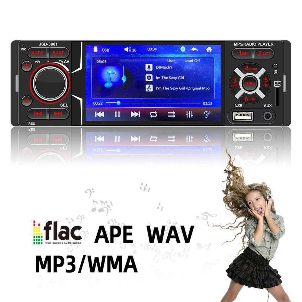 4.1 Inch Single Din Car Stereo BT Touchscreen MP5 Player FM Radio Receiver Support TF/USB/AUX-IN Hands-Free Calling Reverse Picture Steering Wheel Control