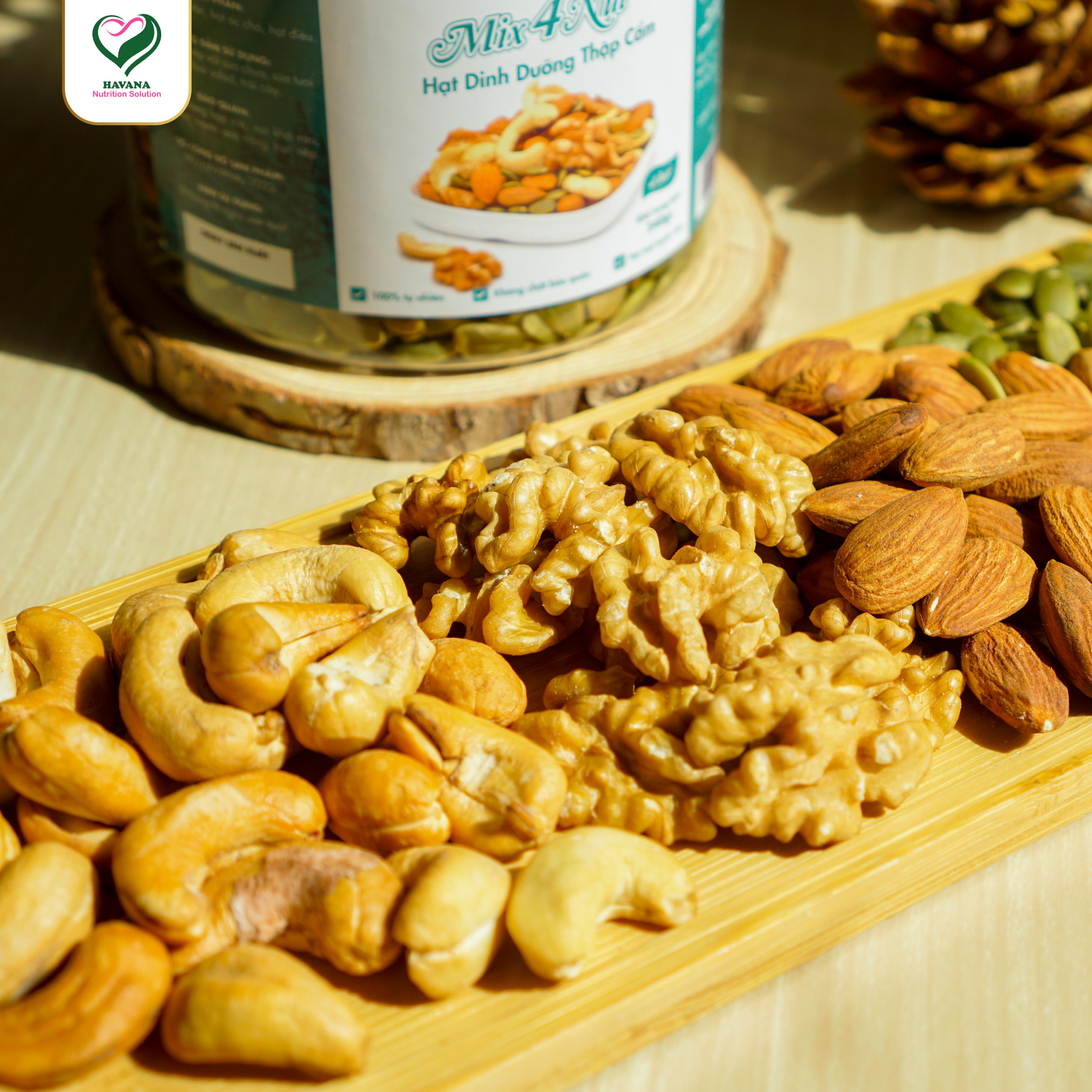 Mix 4 Nut 240GR- Havana- Hạt dinh dưỡng Mix 4 tốt cho sức khỏe, healthy