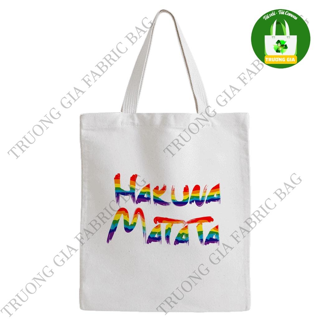 TúI Vải tote canvas Trắng in hình LETTER không khóa kéo 26x33 Trương Gia Túi Vải - Túi Canvas