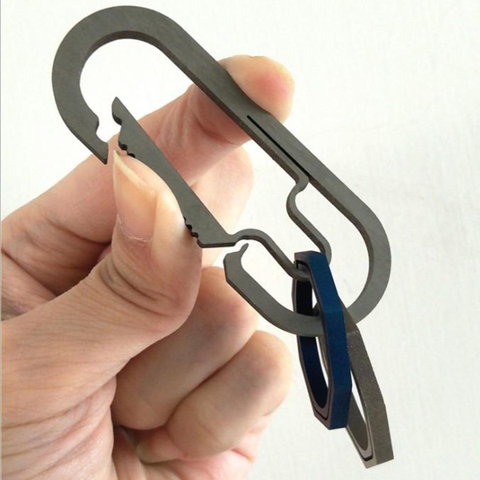 Titanium Outdoor Camping Carabiner Keychain Buckle Snap Hook 7cm Silver