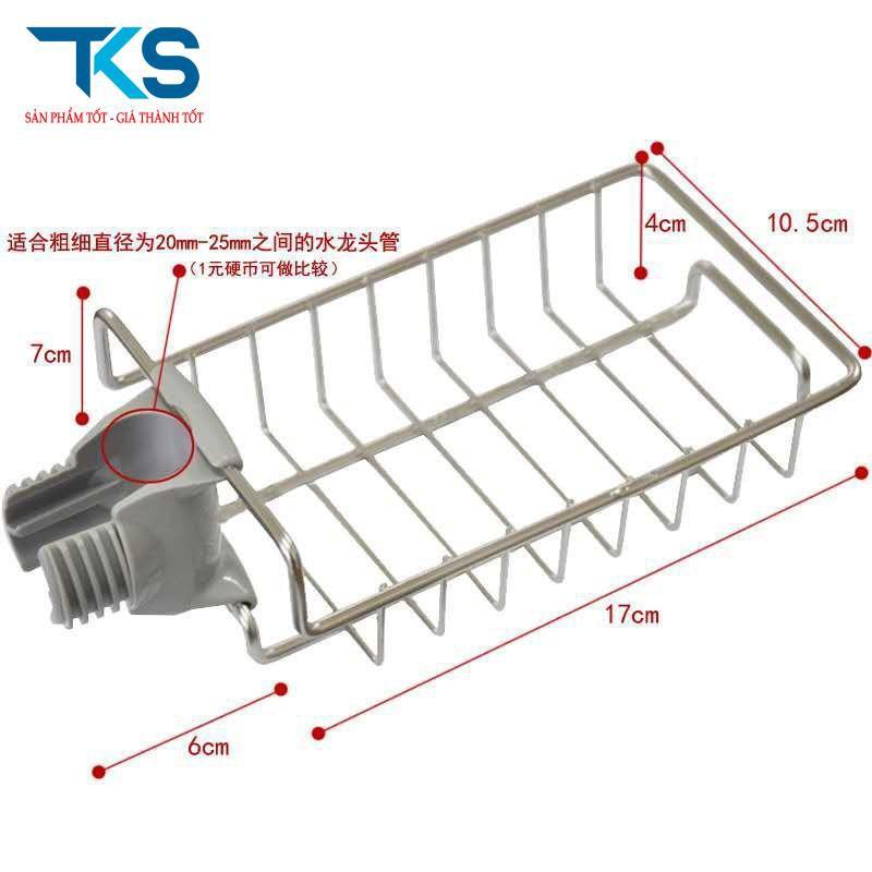 Kệ để đồ rửa chén cạnh vòi rửa chất liệu inox 304 chắc chắn
