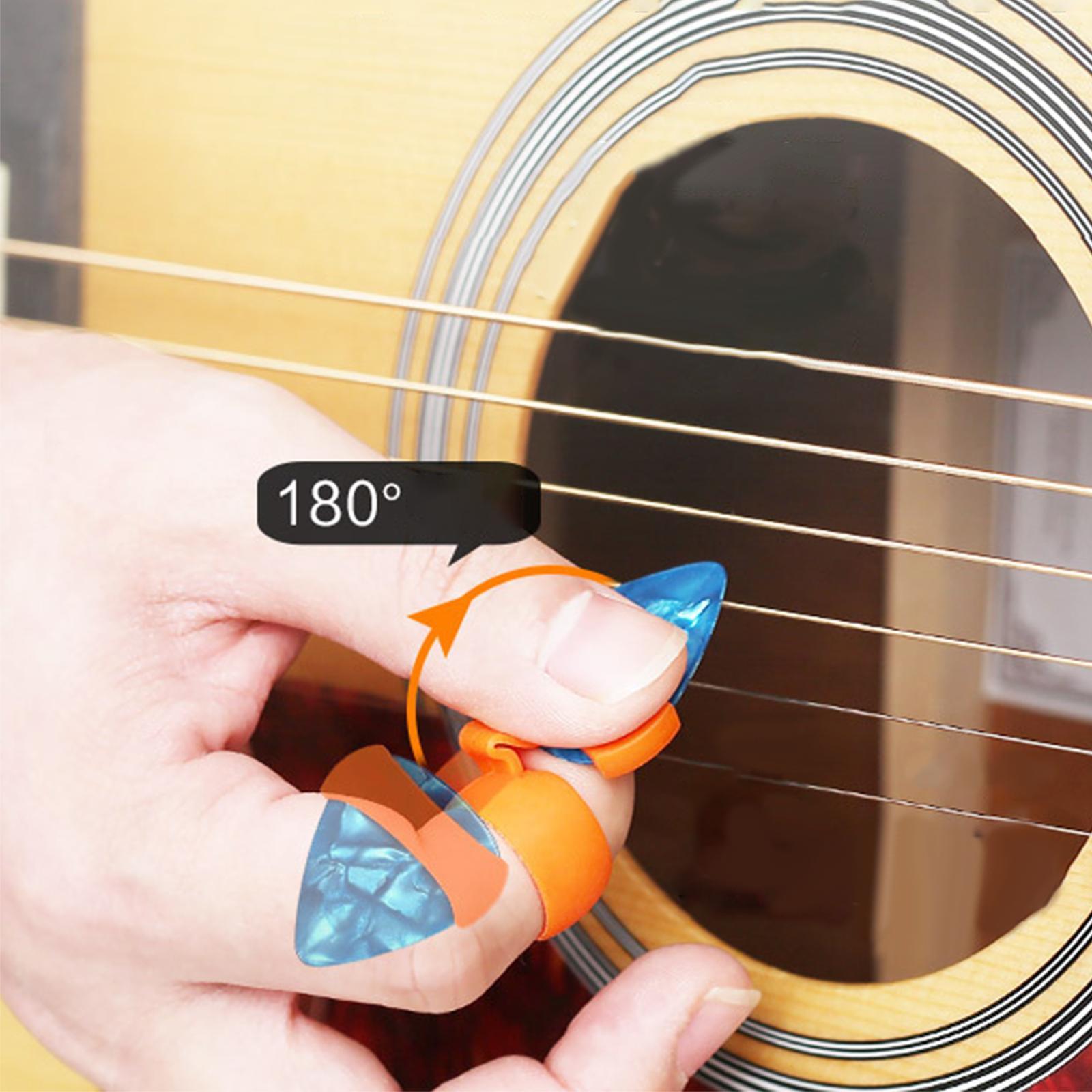 Guitar Finger Pick Holder Comfortable Thumbpicks Storage Cover for Children M