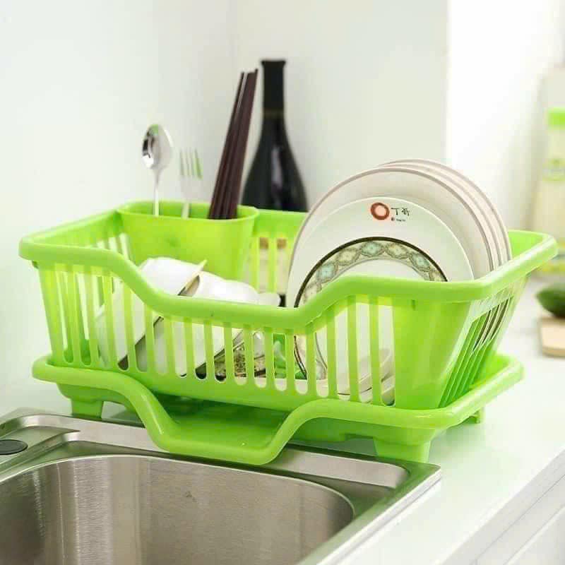 Rổ úp bát có khay hứng nước - khay kệ rổ úp chén bát đĩa đũa muỗng tiện lợi