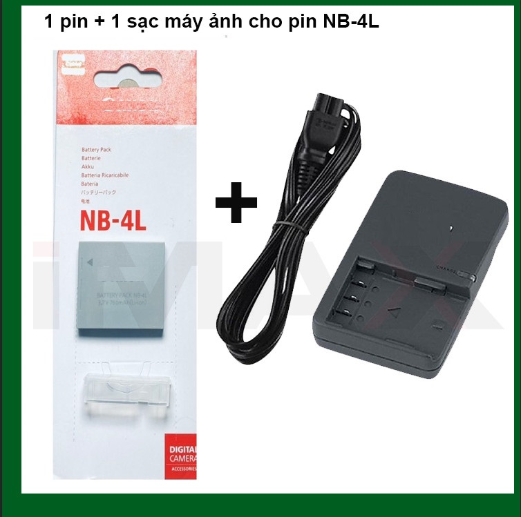 COMBO PIN SẠC THAY THẾ CHO PIN MÁY ẢNH CANON NB-4L