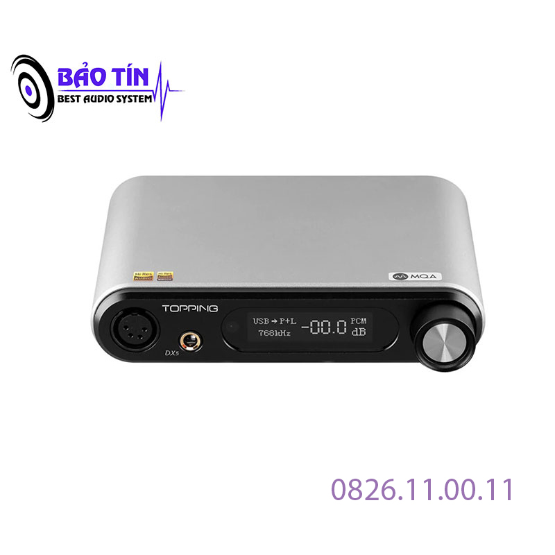 { hàng chính hãng } Giải mã DAC Topping DX5 trang bị  2 chip ES9068AS chất lượng cao - 32bit/768khz/DSD 512