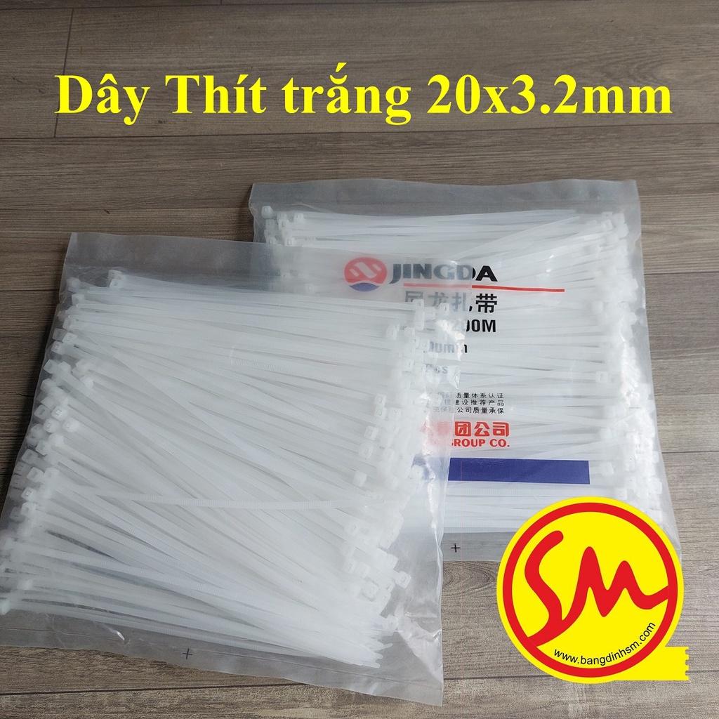 DÂY THIẾT NHỰA, DÂY RÚT TRẮNG giá tốt bản 20x 3.2mm chuyên dùng để BUỘC, THẮT, CỐ ĐỊNH CÁC ĐỒ VẬt