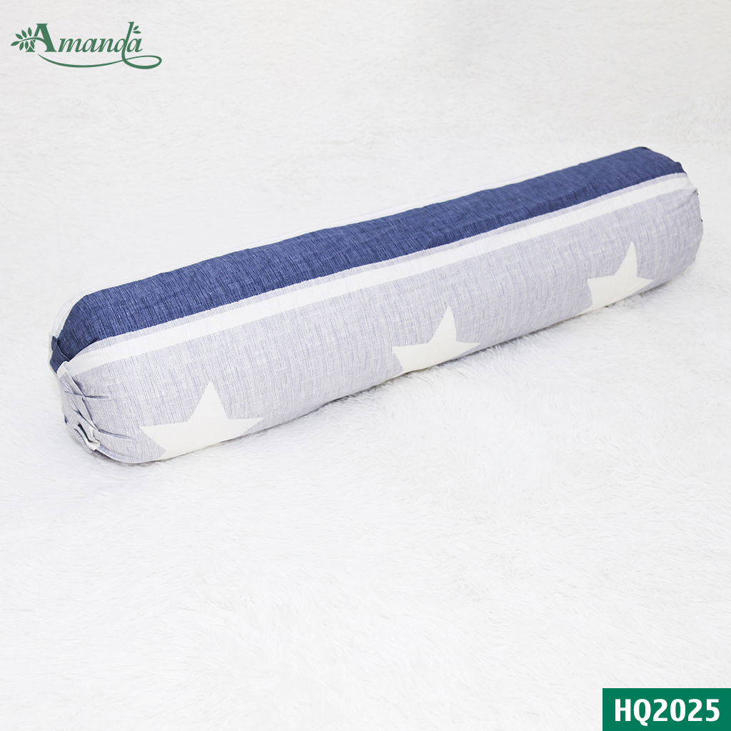 Vỏ gối ôm 35*105cm Amanda HQ2025, chất liệu cotton lụa satin Hàn Quốc được may khóa kéo dễ dàng sử dụng và vệ sinh