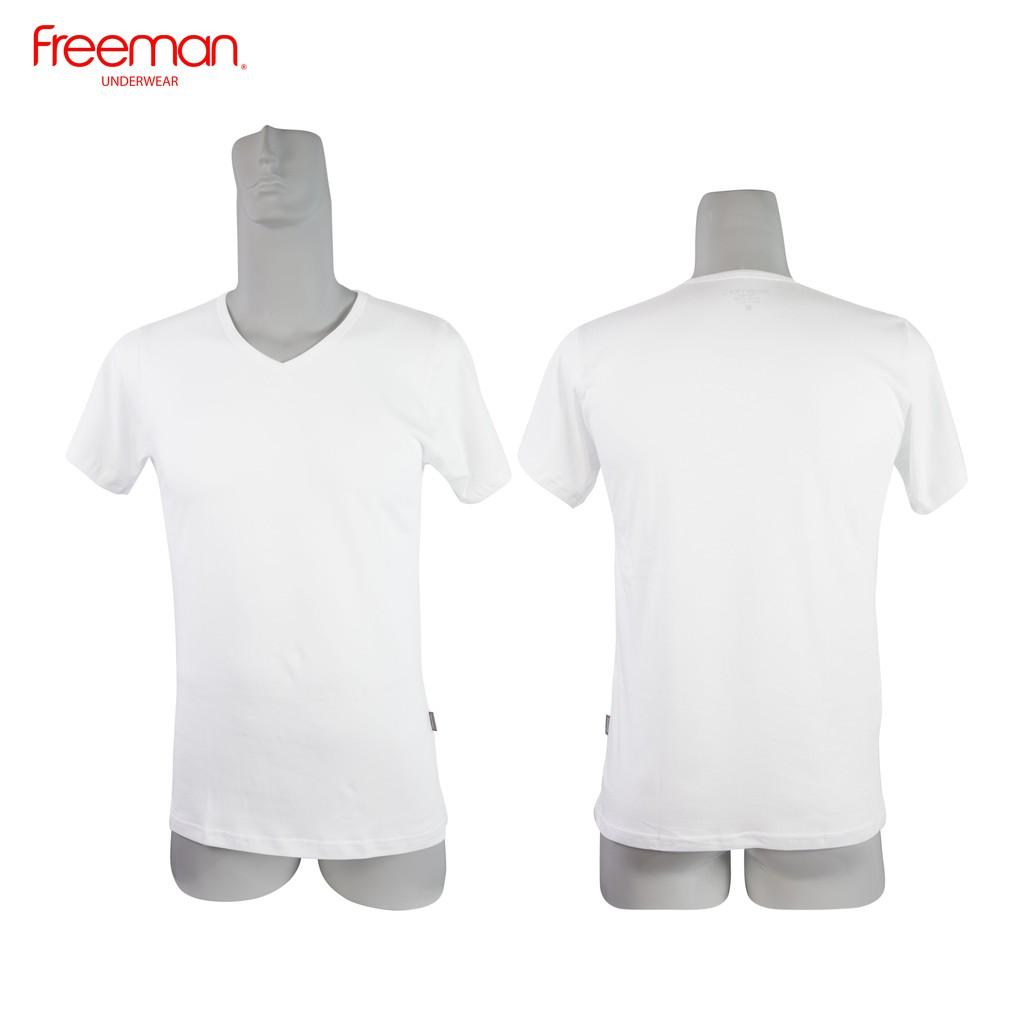 Áo thun nam ngắn tay cổ tim cotton thoáng mát FREEMAN TSF315