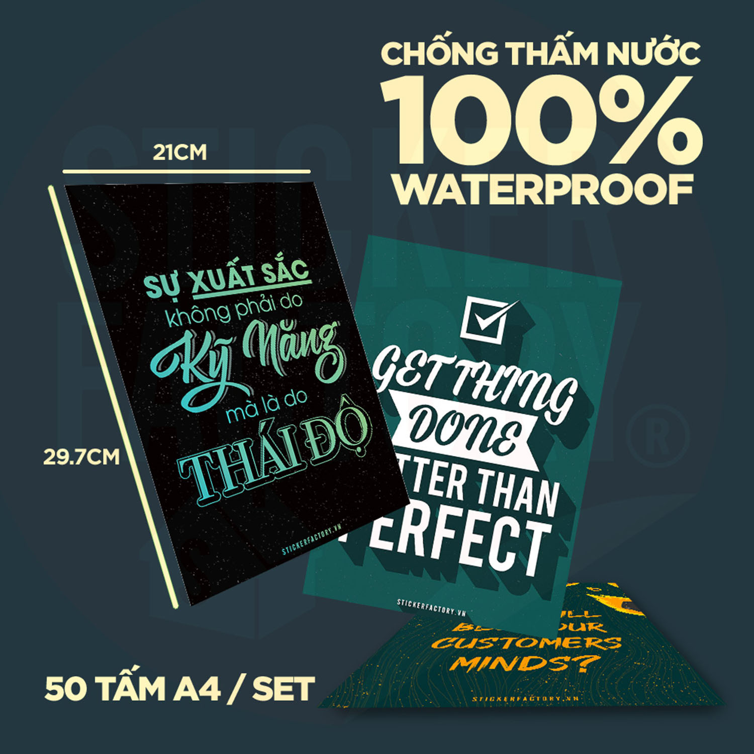 STARTUP - Set 50 Poster A4 dán tường trang trí decor quán nhà cửa - STICKER FACTORY