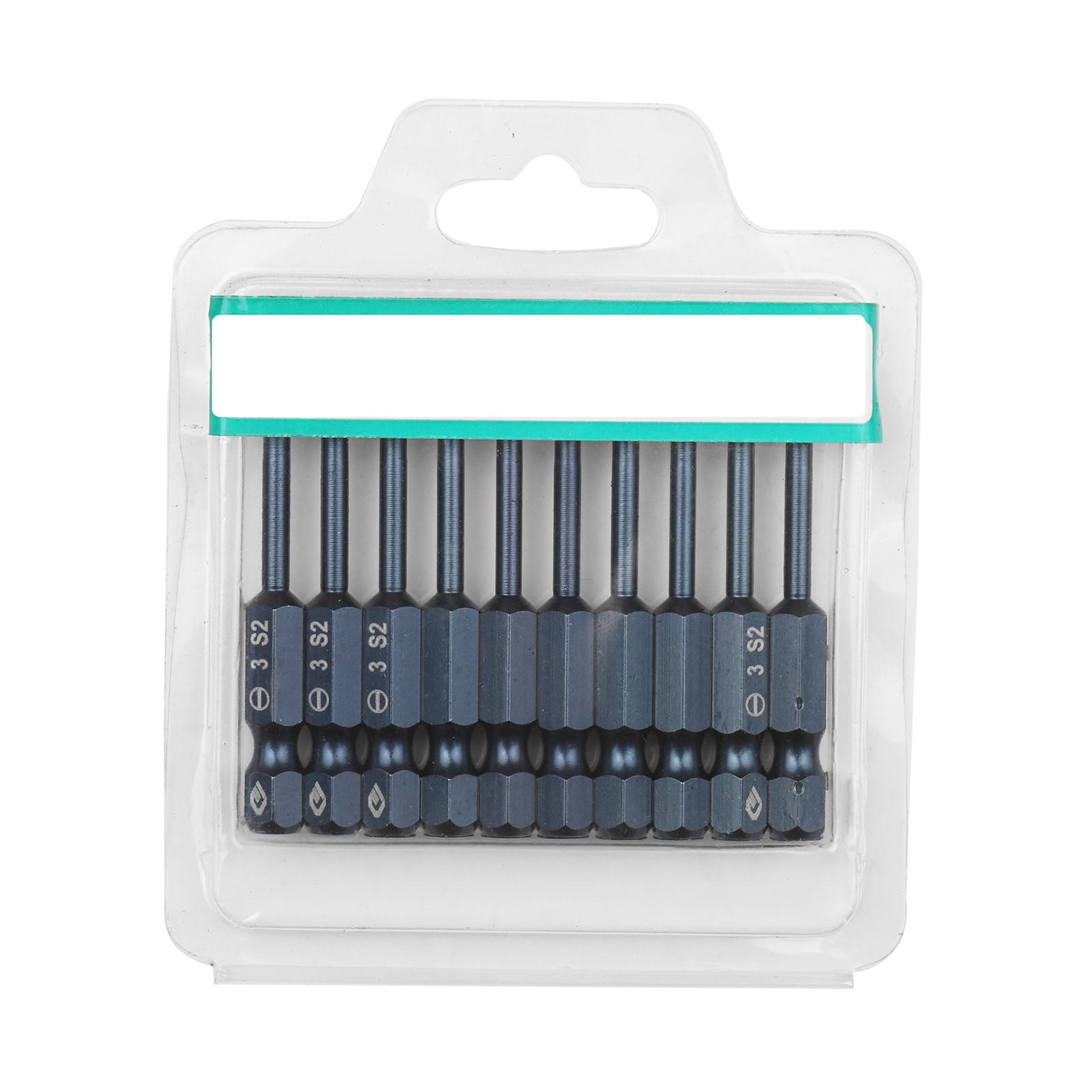 10-Piece Slotted Screwdriver Bit Set 1/4-inch Hex Shank S2 Steel Magnetic Screw Driver Bit Set for Power Screwdriver