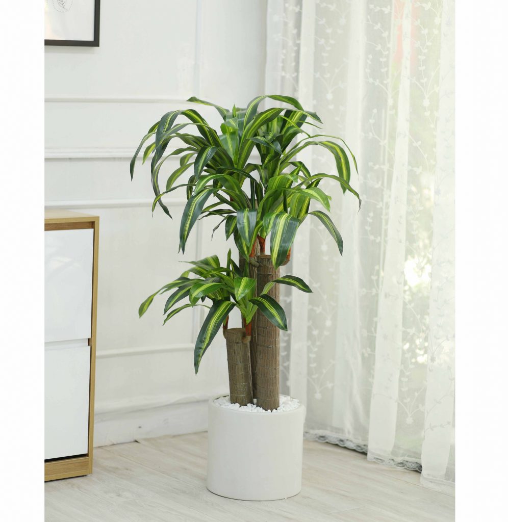 Cây thiên mộc lan giả - Cây giả decor trang trí hàng cao cấp, cao 100cm (không bao gồm chậu)