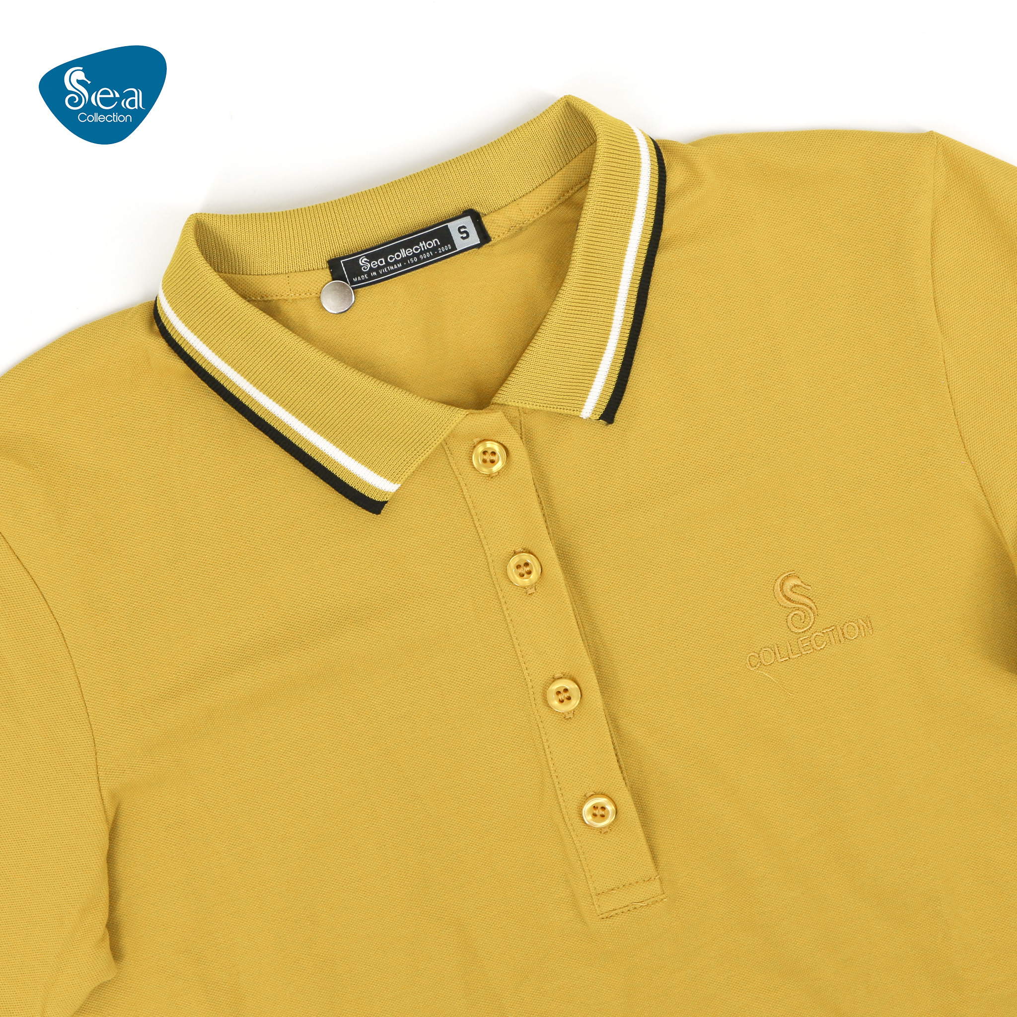 Đầm Polo Nữ Thêu Logo Sea Collection thun cá sấu bo phối sọc 8789
