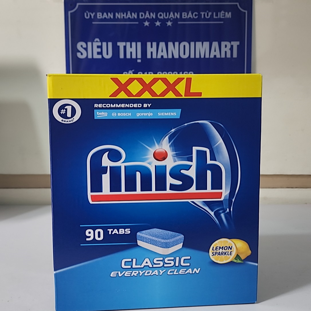 Viên rửa chén bát Finish All - in - 1 hộp 100 viên, chính hãng, dùng cho máy rửa bát