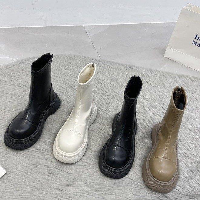 Boots Chiến Binh Đế Cao 4Cm Khóa Sau Phong Cách Năng Động B022