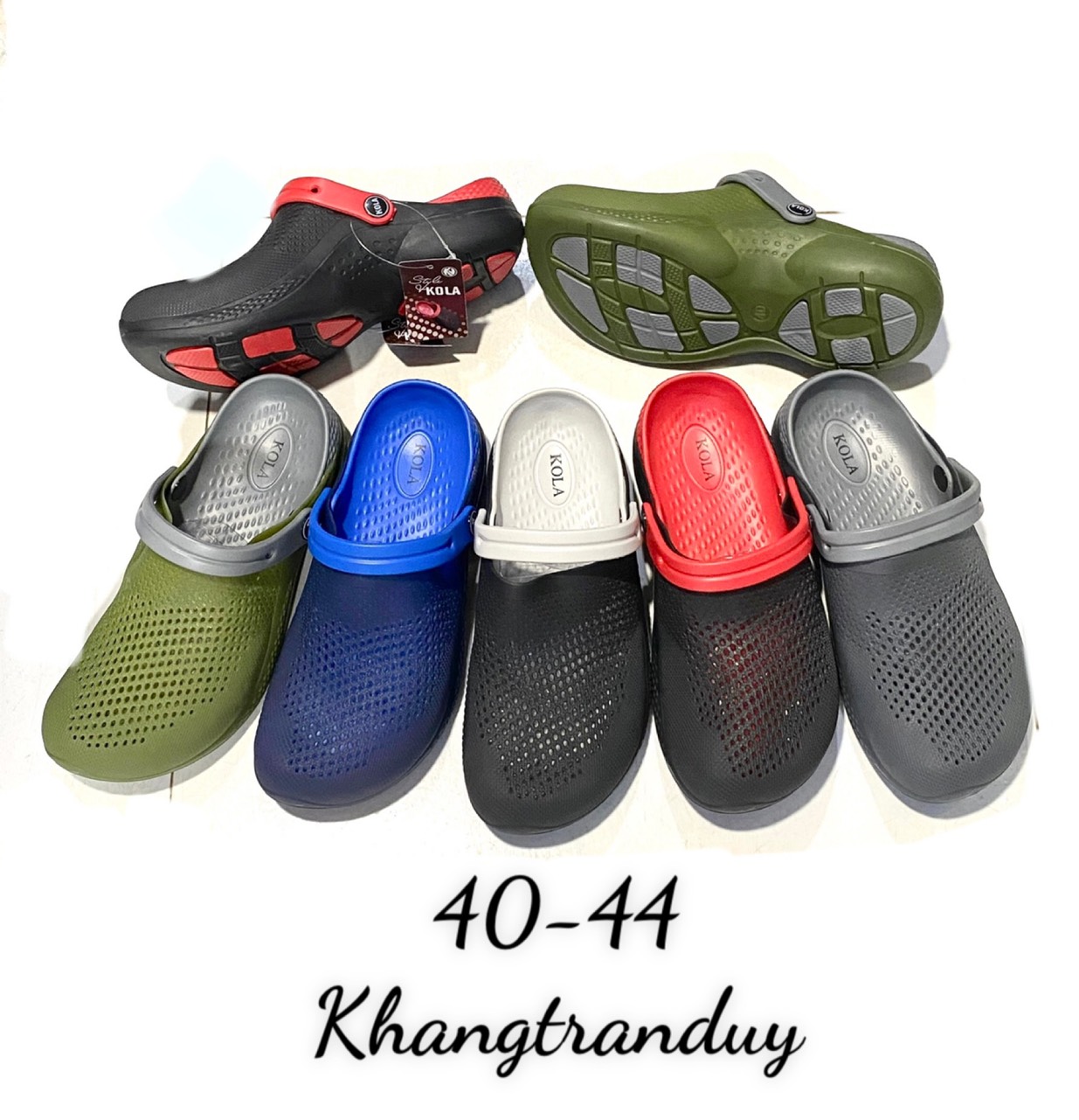 DÉP SỤC NHỰA ĐI MƯA LỖ NHỎ THOÁNG KHÍ NAM SIZE 40-44 ĐỦ MÀU