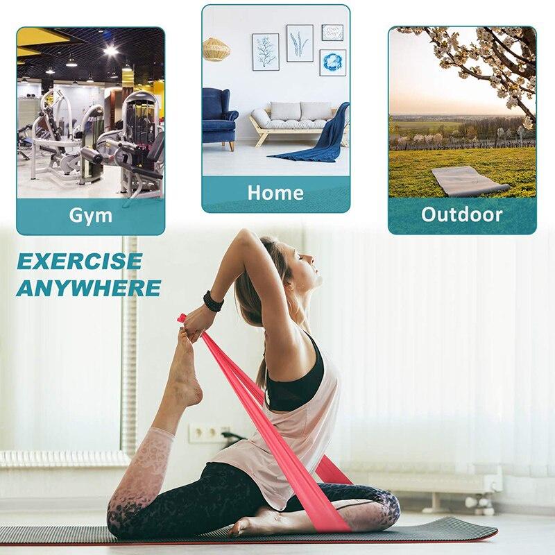 Yoga Pilates Elastic Resistance Band Exercise Fitness Belt Training Elastic Exercise Fitness 150cm Natural Rubber Home Gym