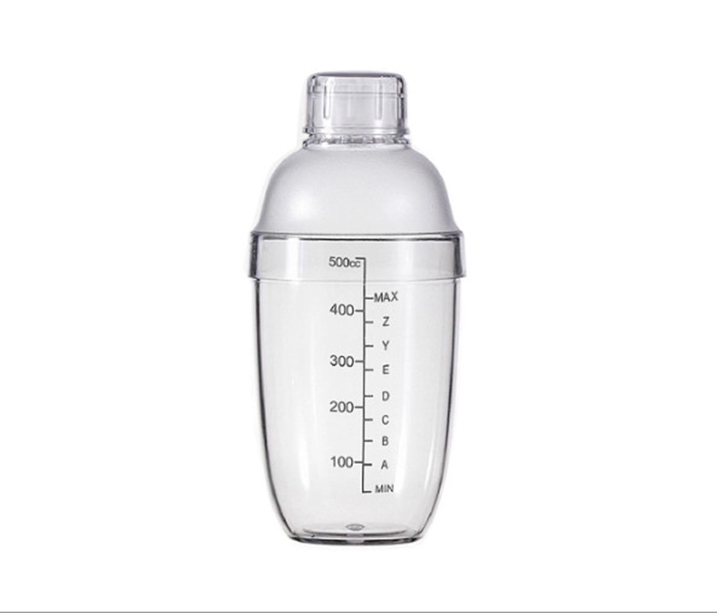 Bình Lắc Pha Chế Shaker Nhựa Trong Suốt 530Ml Có Vạch Chia