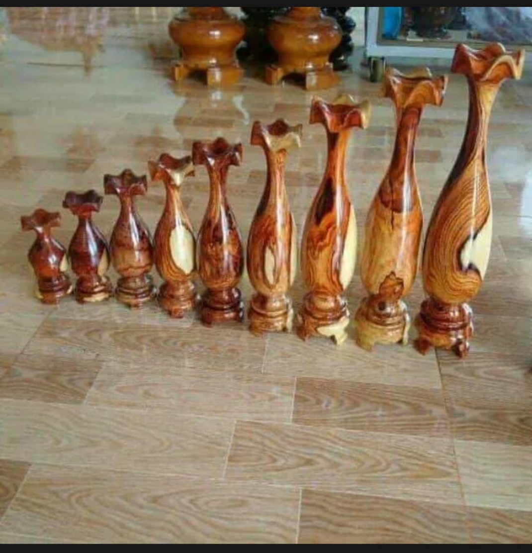 Bộ lục bình 9 món gỗ cẩm lai