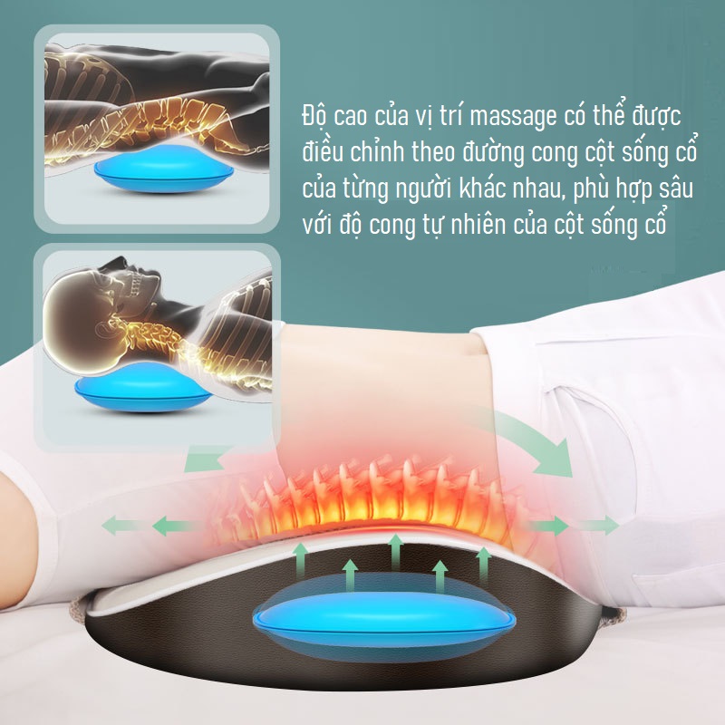 Gối massage lưng , cổ, vai, gáy hồng ngoại cao cấp