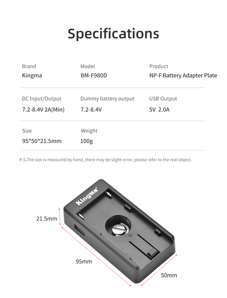 BỘ GIẢ PIN/ PIN ẢO DUMMY BATTERY SONY DR-LP-E6 VÀ ĐẾ PIN KINGMA BM-F980D -HÀNG CHÍNH HÃNG