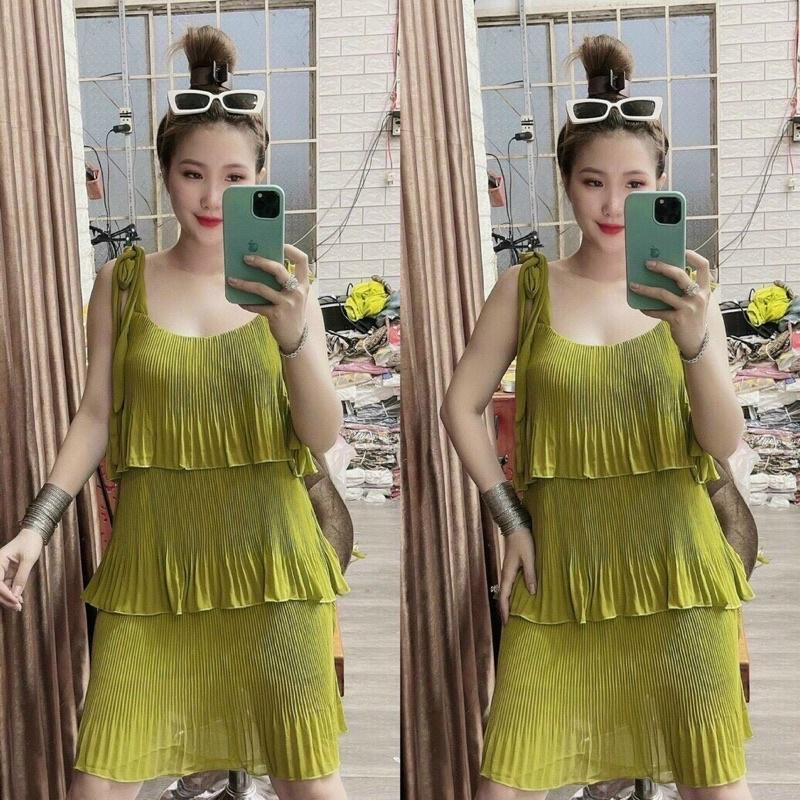 ĐẦM TẦNG XẾP LY HAI DÂY ĐẦM DÁNG XUÔNG BẦU BÍ BON CHEN ĐƯỢC ĐẦM BẦU