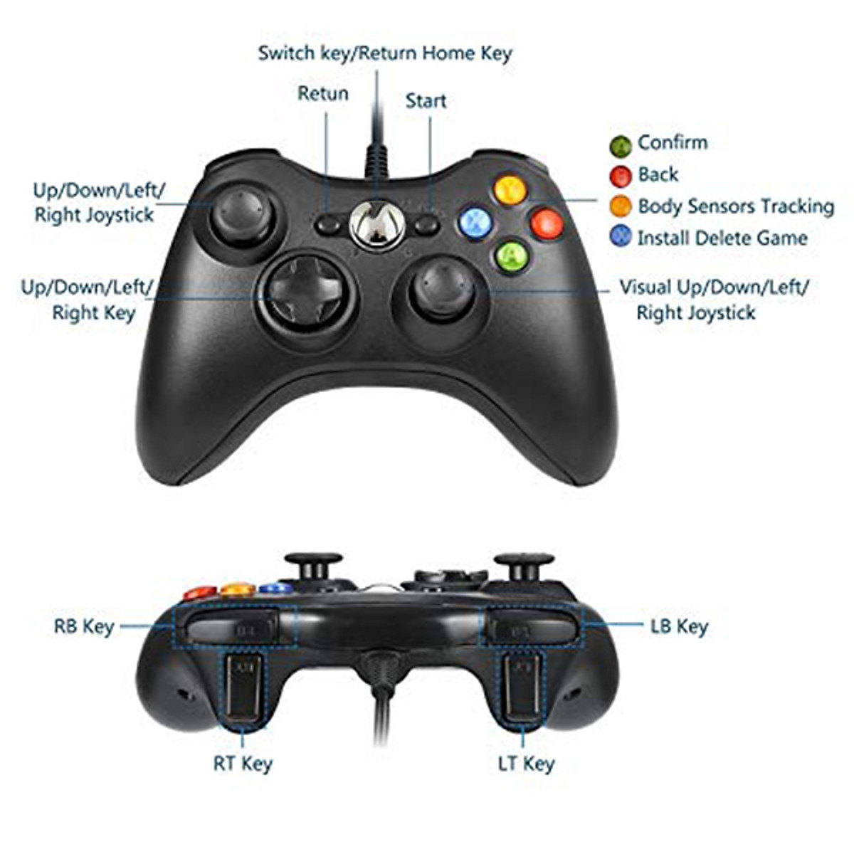 Tay Cầm Chơi Game PC VINETTEAM Xbox 360 Chuyên Dùng Cho PC laptop TVbox - Chơi F04 Full Skill - Hỗ Trợ Rung Khi Chơi Game Chơi FIFA Online 03 Rồng Đen 10 - Hàng Chính Hãng