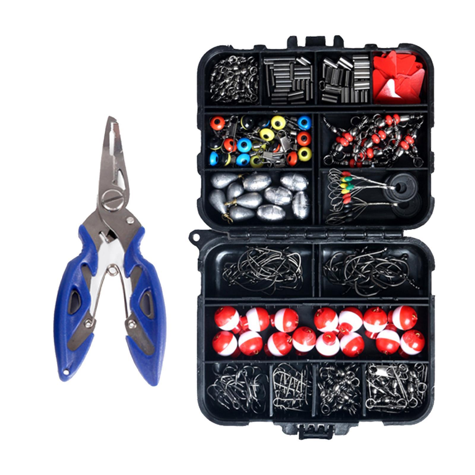 263Pcs Fishing Accessories Fishing Bobbers Floats with Portable Tackle Box